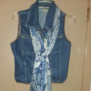 Liz Claiborne Ladies Blue Jean Vest (M) ☉☉SALE☉☉